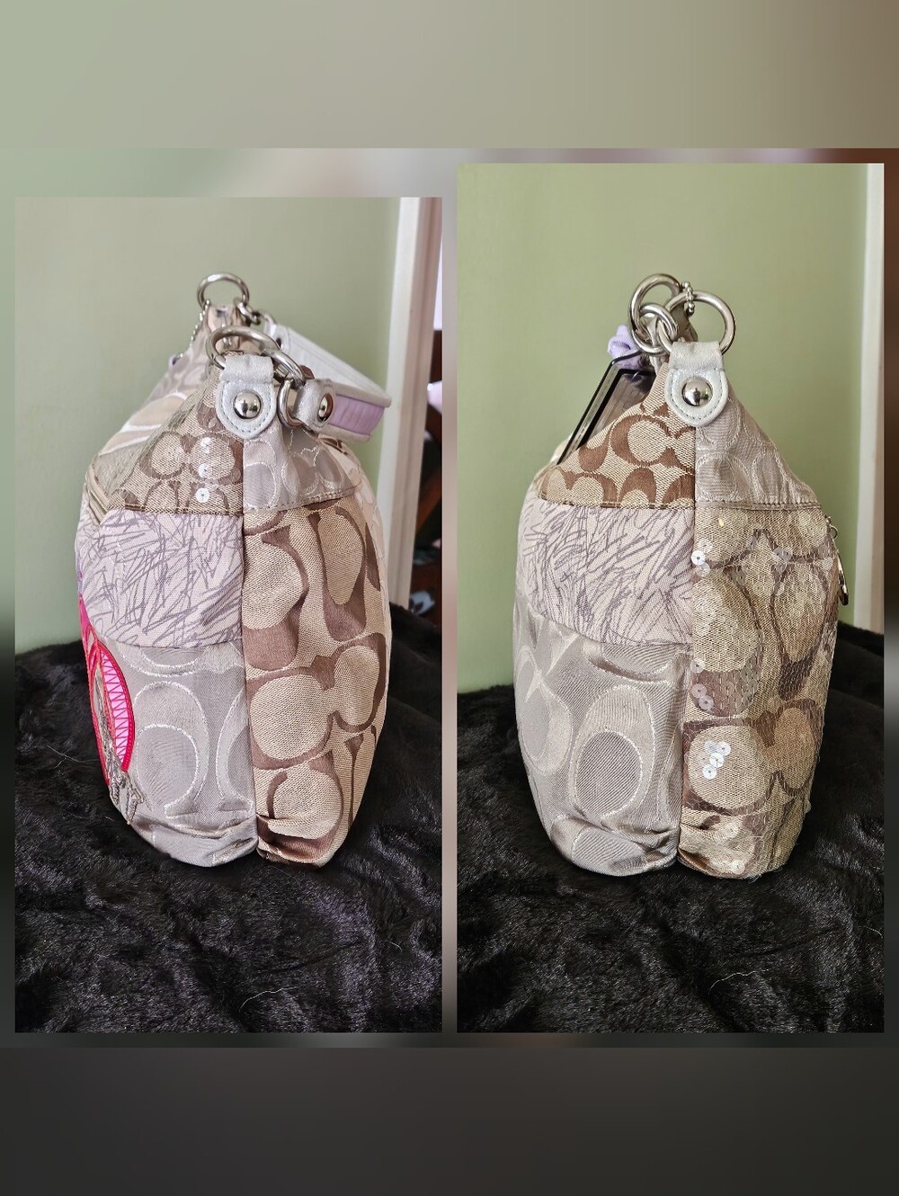 COACH RARE 2011 POPPY PATCHWORK SWING HOBO - Picture 4 of 10